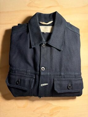 Rogue Territory Navy Textured Shirt Jacket